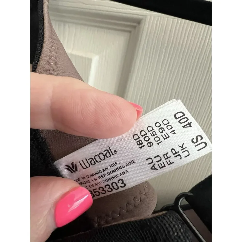 WACOAL Women's Back Appeal Smoothing Full Coverage Underwire Black Bra 40D NWT - Picture 8 of 12